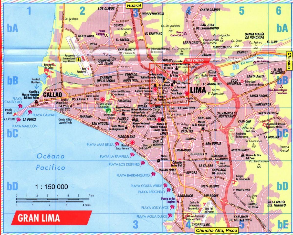 რუკა Lima ატრაქციონები