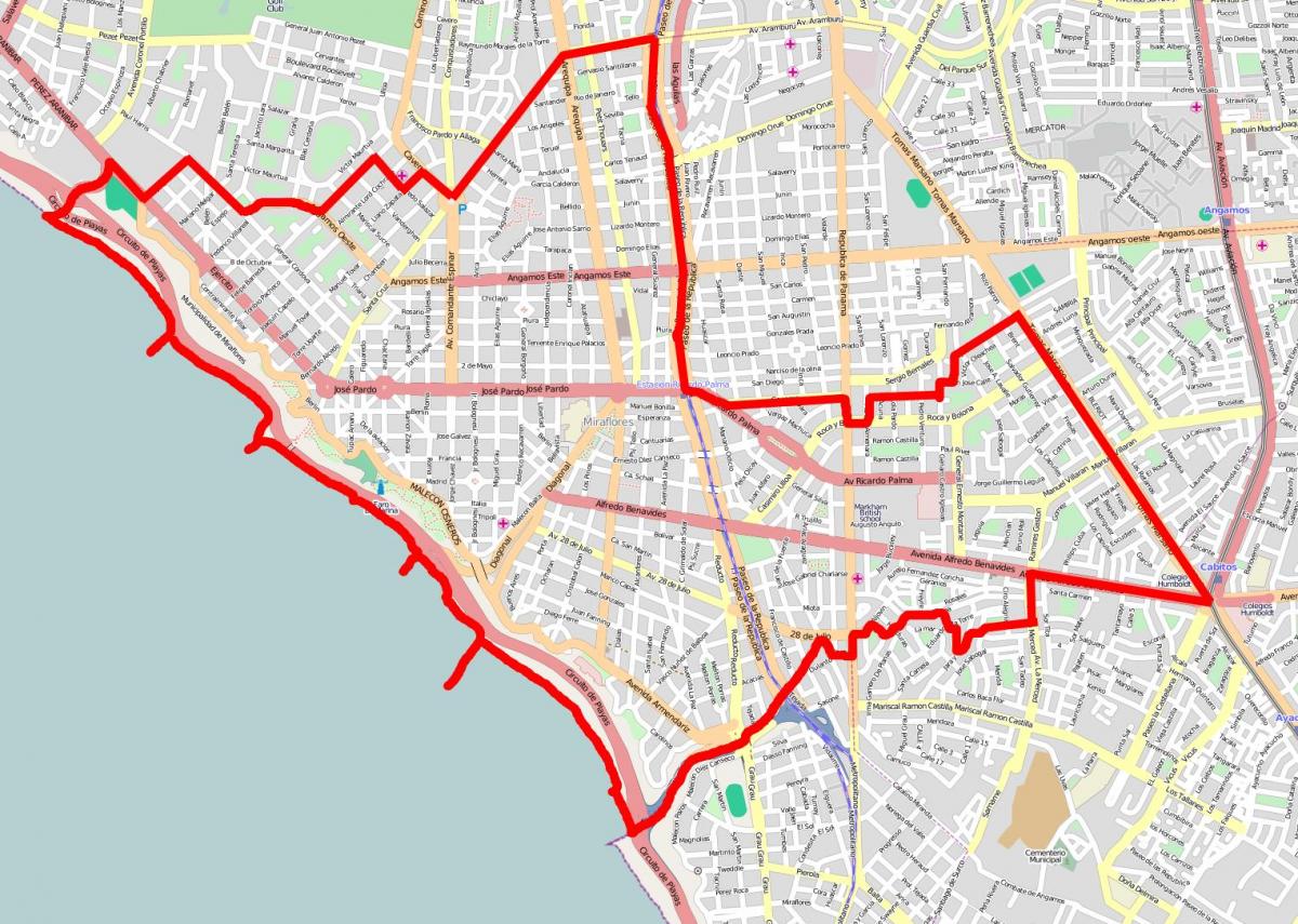 Lima miraflores რუკა
